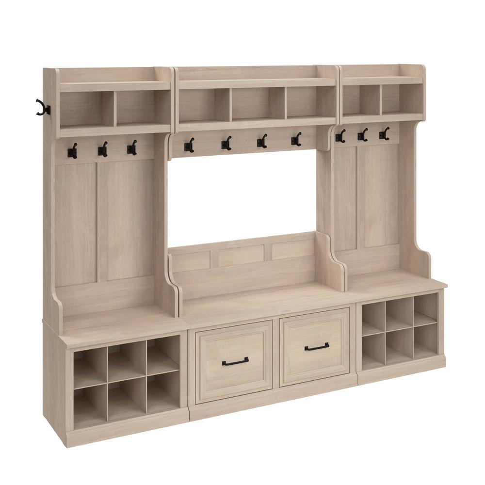 Woodland Full Entryway Storage Set with Doors in White Maple - Engineered Wood