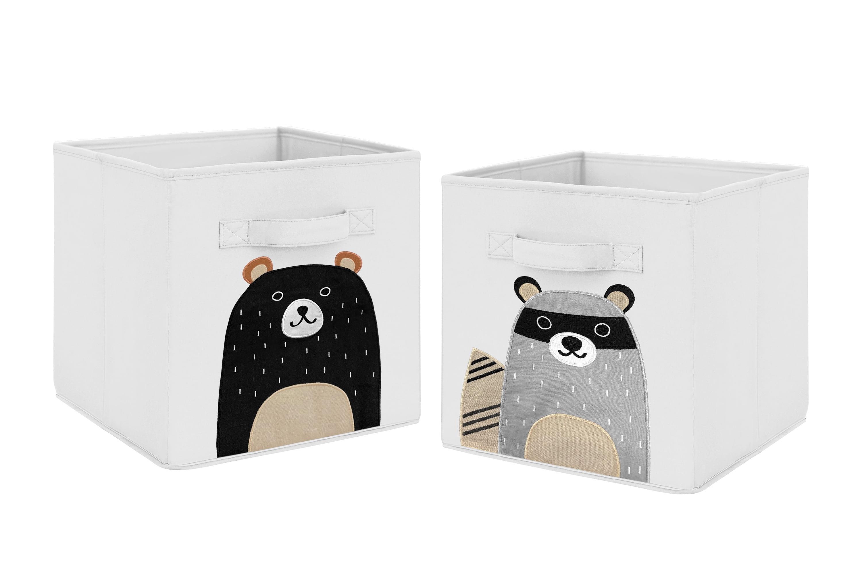 Sweet Jojo Designs Boy or Girl Gender Neutral Unisex Set of 2 Kids' Decorative Fabric Storage Bins Woodland Pals Multicolor