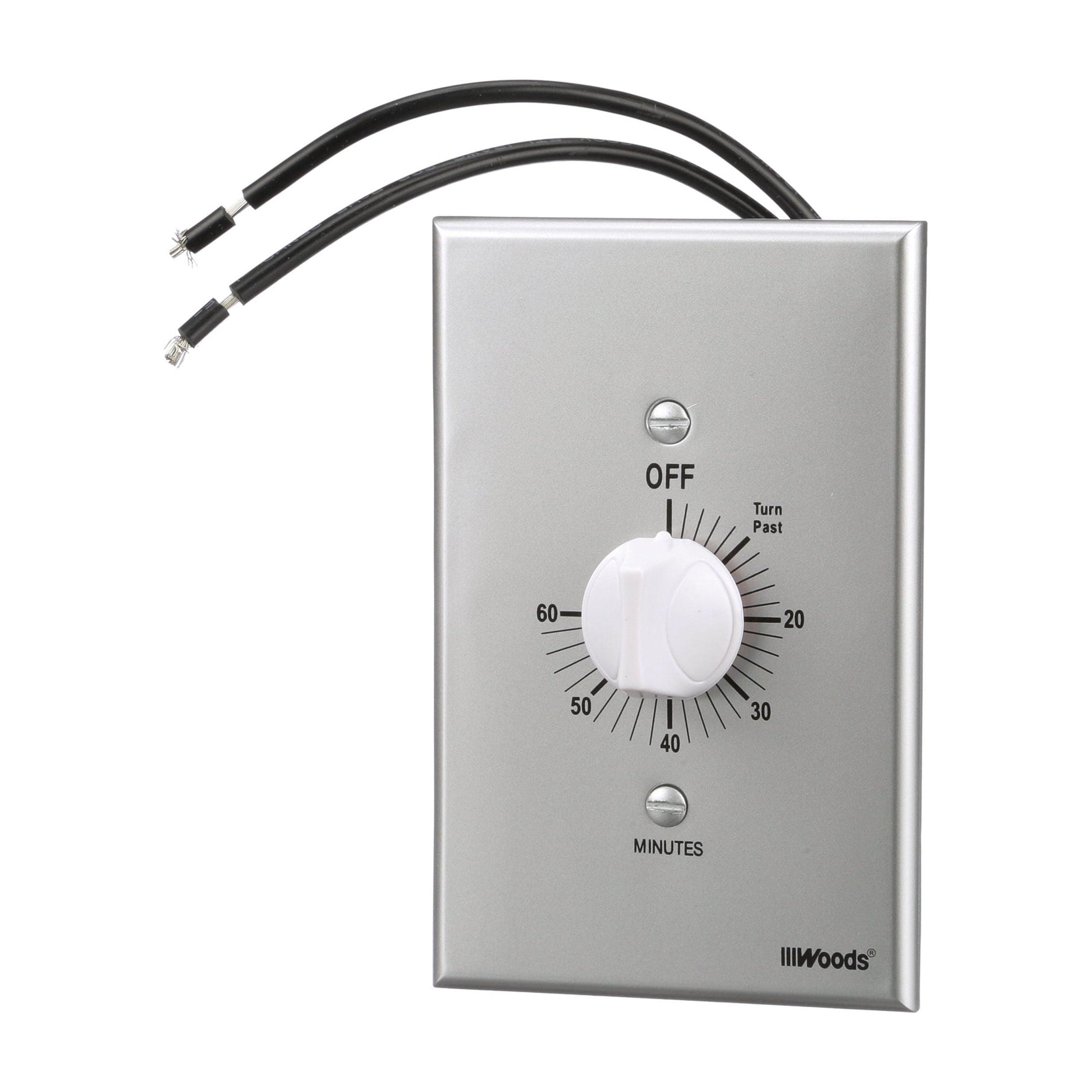 Woods 59719WD 60-Minute Spring Wound Timer with Gray Wall Plate