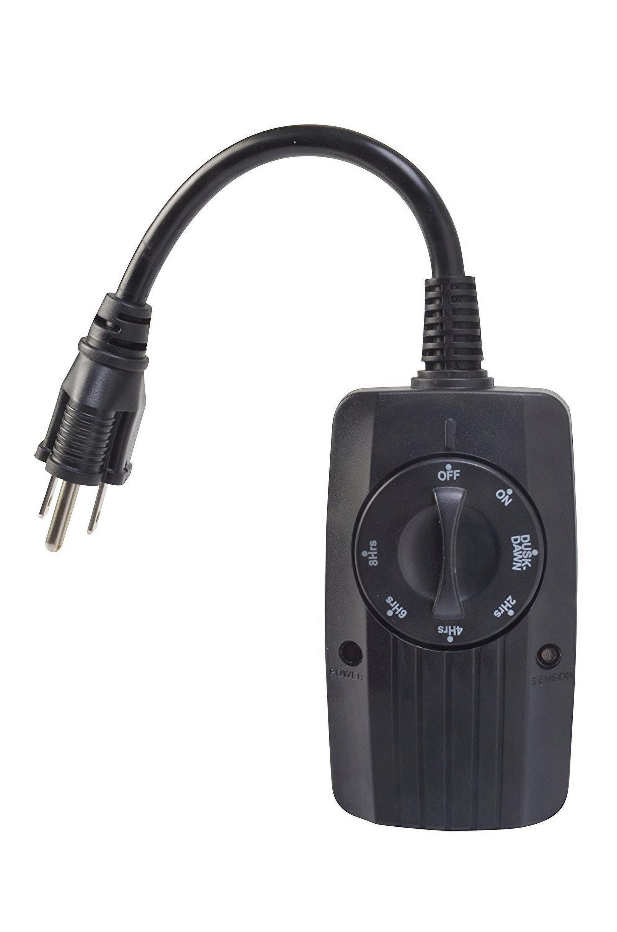 Black Outdoor Mechanical Light Sensor Timer with Photocell