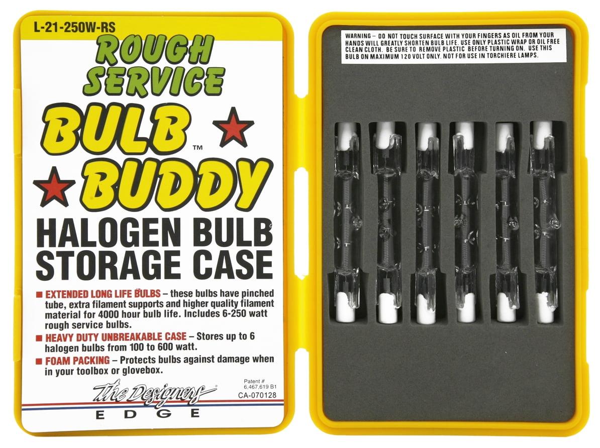 Woods L21 250-Watt Rough Service Halogen Bulb with Bulb Buddy Protective Case, 6-Pack