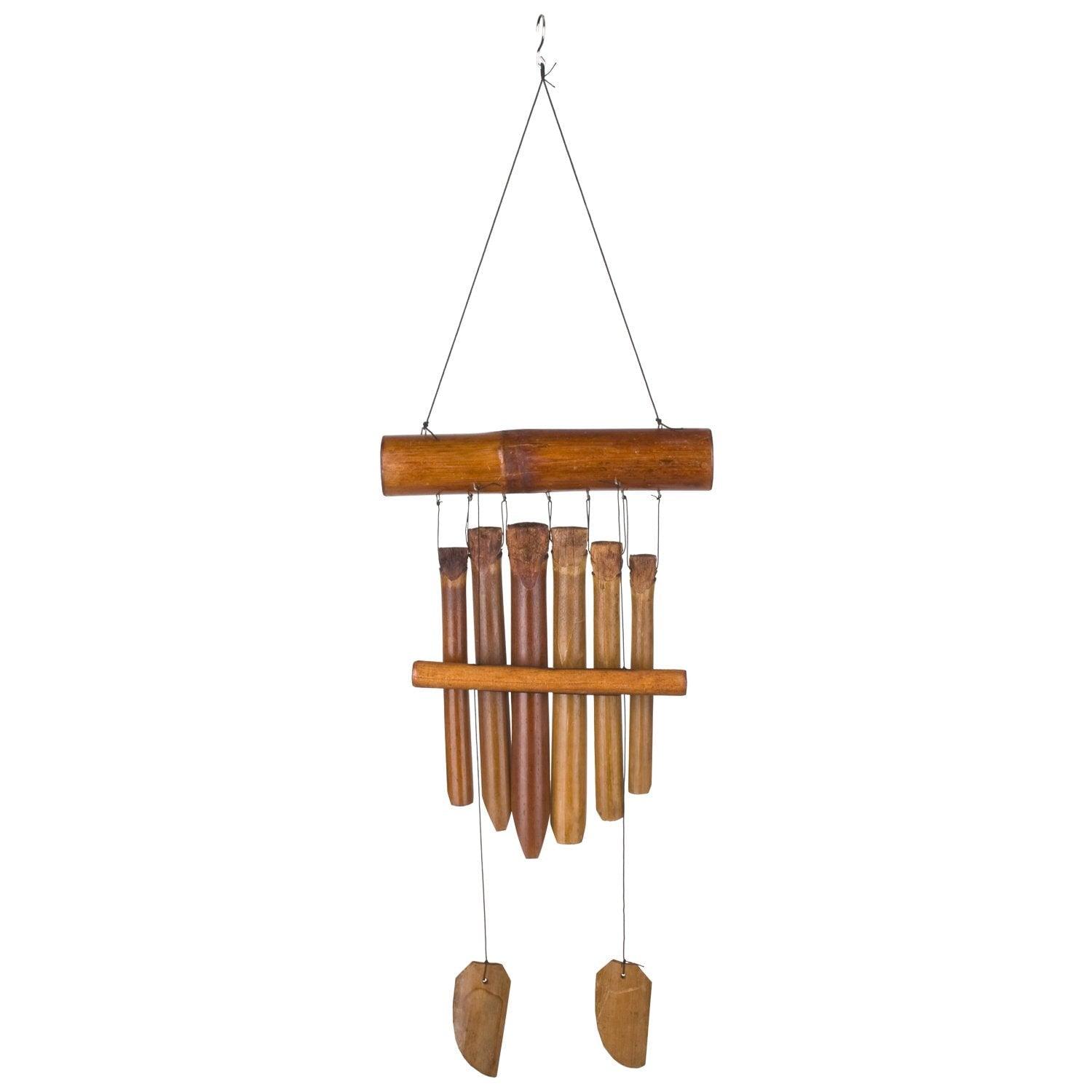 Medium Natural Bamboo Wind Chime for Outdoor Decor