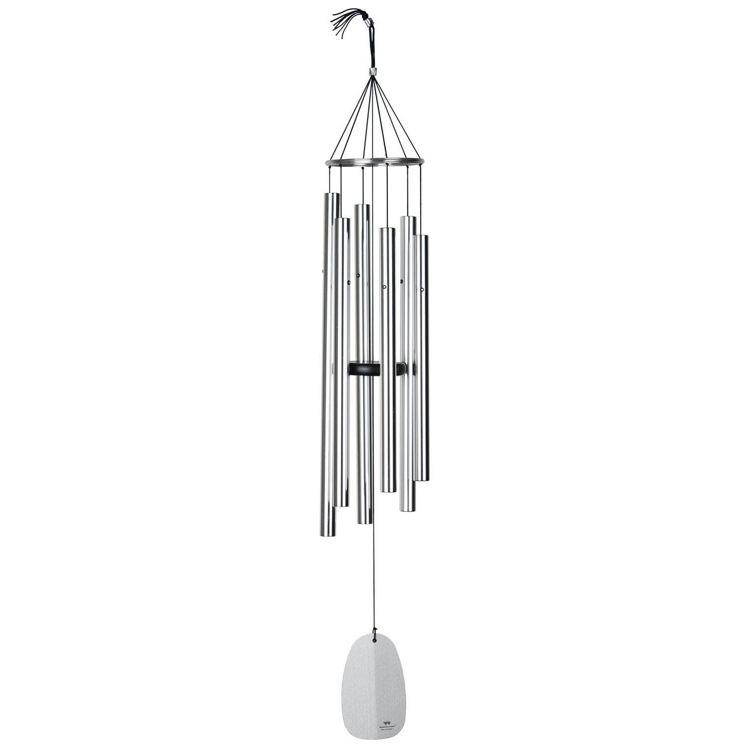 Woodstock Windchimes Bells of Paradise Silver 44", Wind Chimes For Outside, Wind Chimes For Garden, Patio, and Outdoor Decor, 44"L
