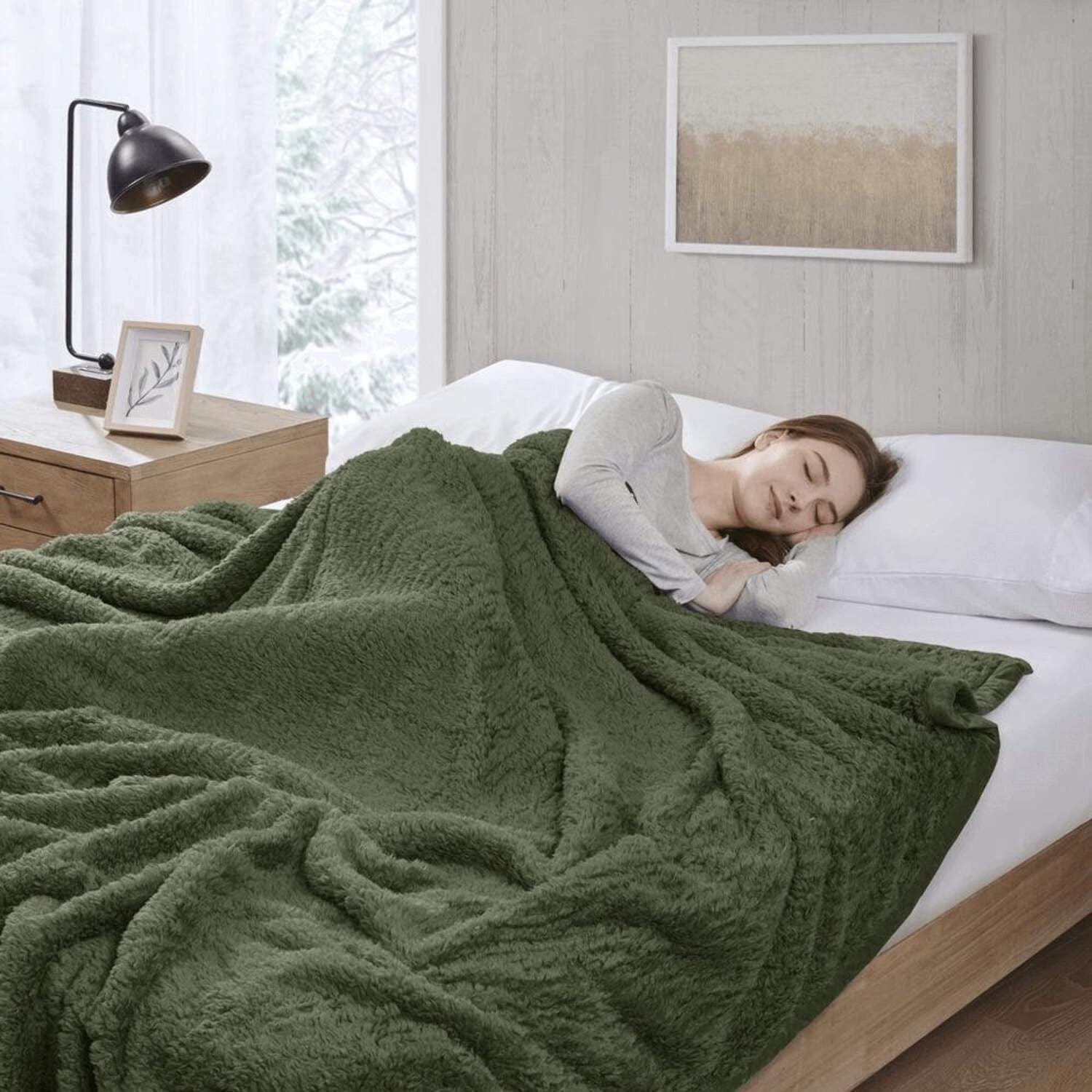 Twin Burlington Berber Bed Blanket Black