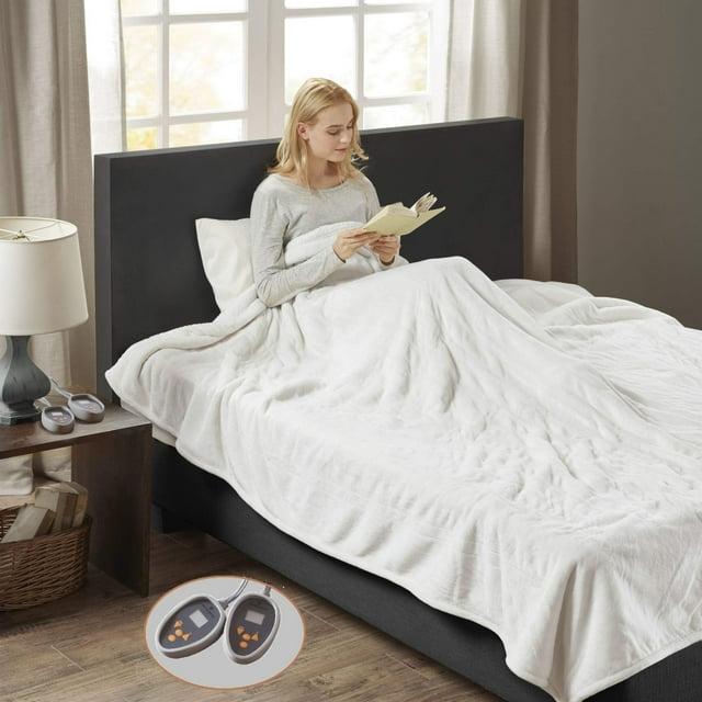 Woolrich Woolrich Heated Plush to Berber Sapphire Blue Blanket Queen