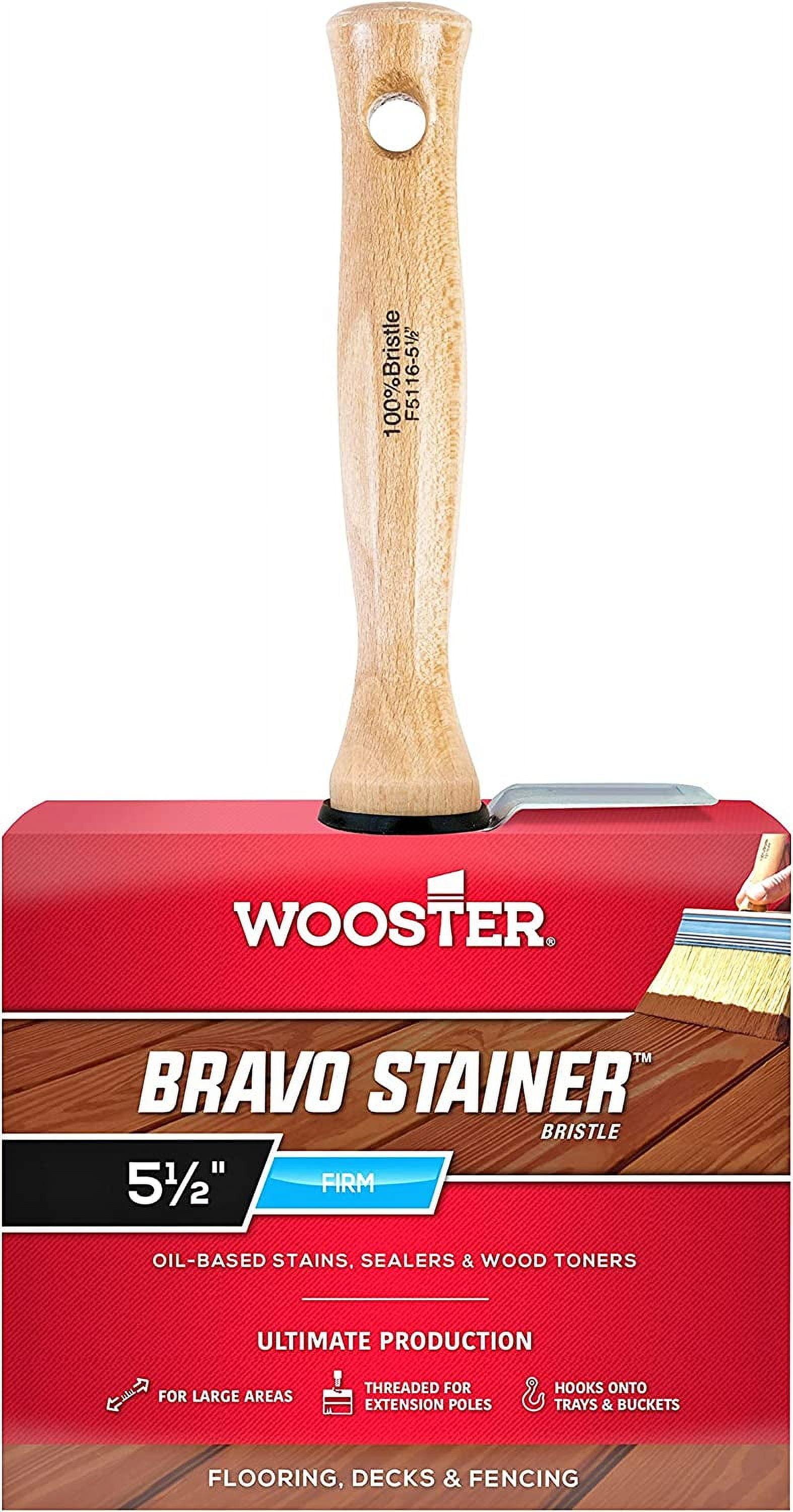 Wooster F5116 5-1/2" Bravo Stainer White China Bristle Brush