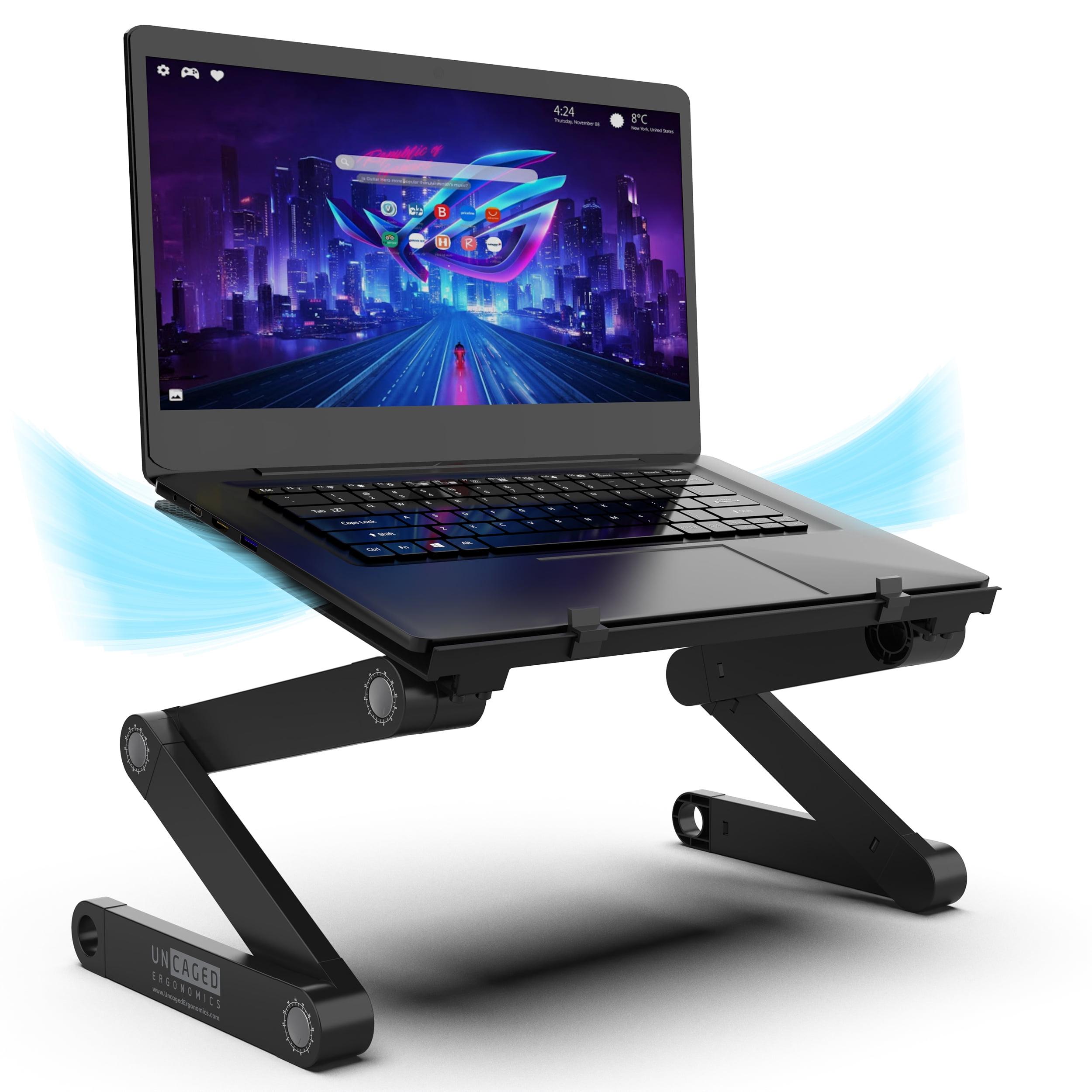 ErgoFlex Pro Adjustable Black Aluminum Laptop Stand, 16"