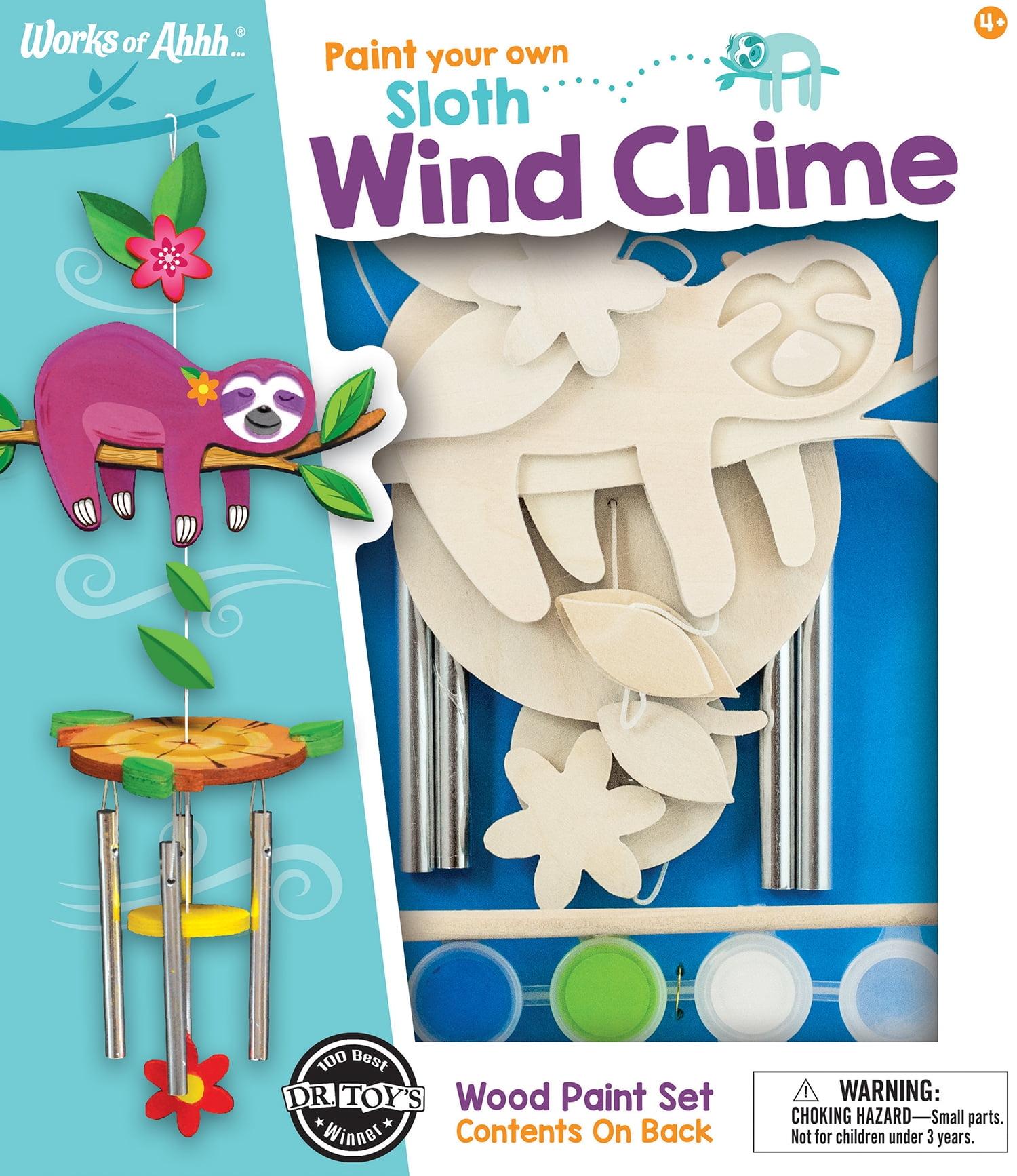 Works of Ahhh Craft Set - Sloth Wind Chime Classic Wood Paint Kit.