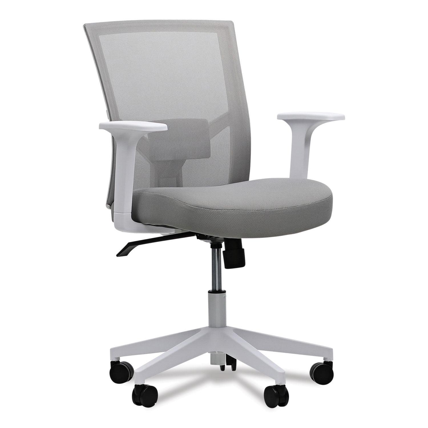 Workspace by Alera Mesh Back Fabric Task Chair, Supports Up to 275 lb, 17.32" to 21.1" Seat Height, Gray Seat, Gray Back