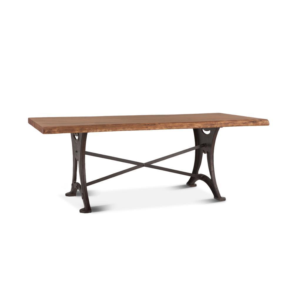 Blayne 72" Brown Reclaimed Wood Live Edge Dining Table