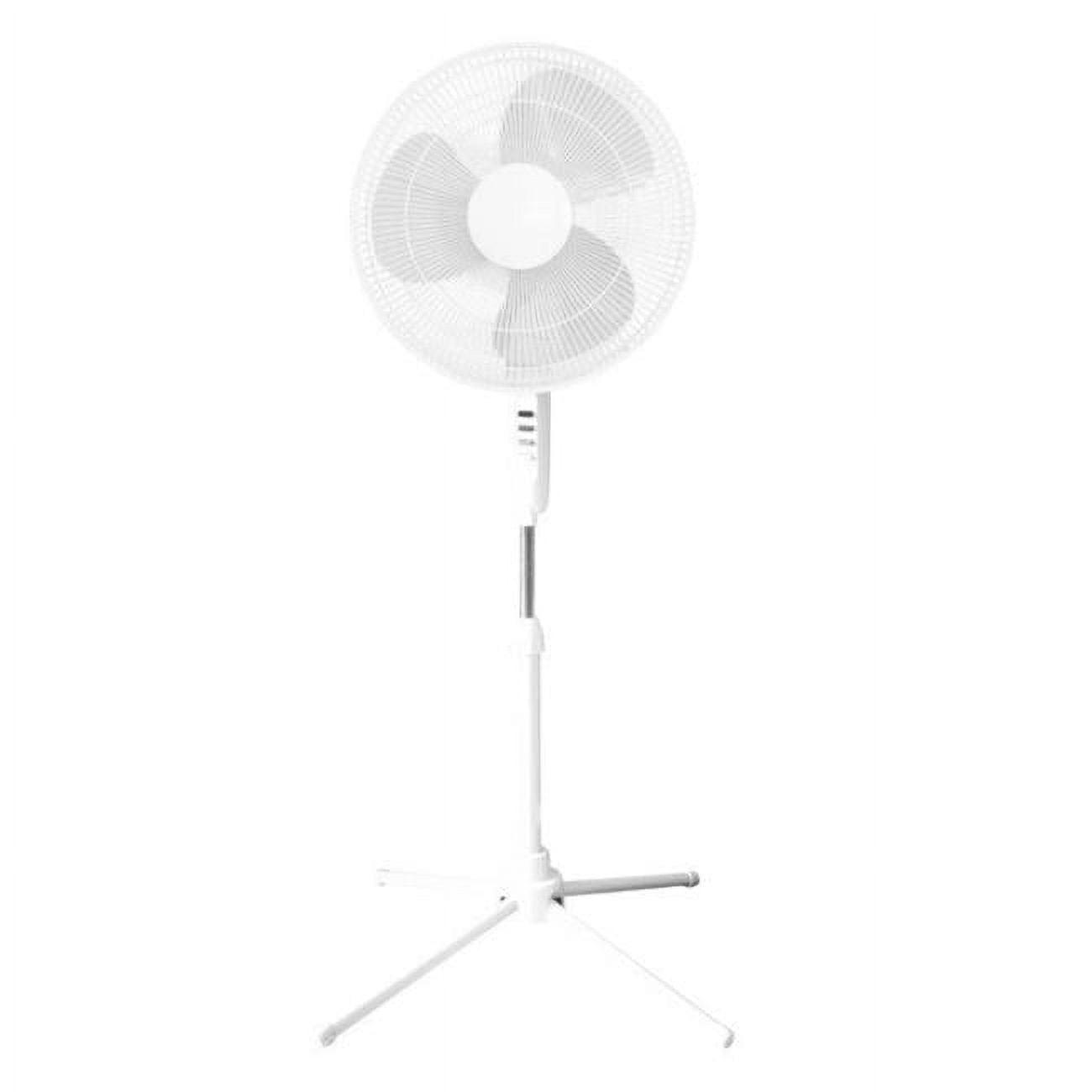 Seasons Comfort 16" White Oscillating Pedestal Fan with Adjustable Height