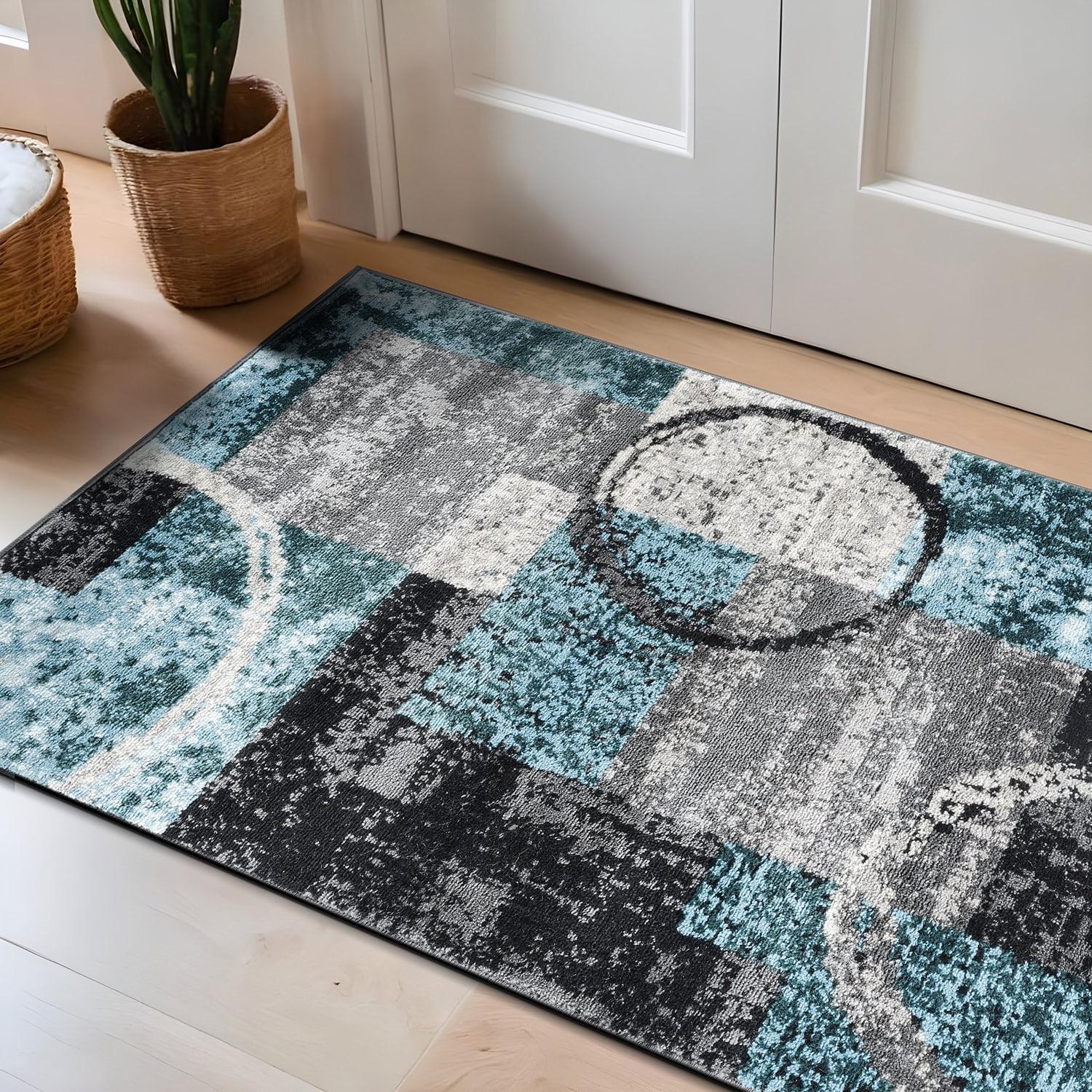 World Rug Gallery Abstract Circle Area Rug - GRAY 2'7"x4'