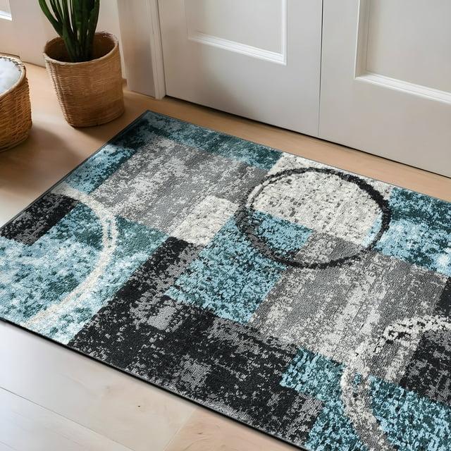 World Rug Gallery Abstract Circle Area Rug - GRAY 2'7"x4'
