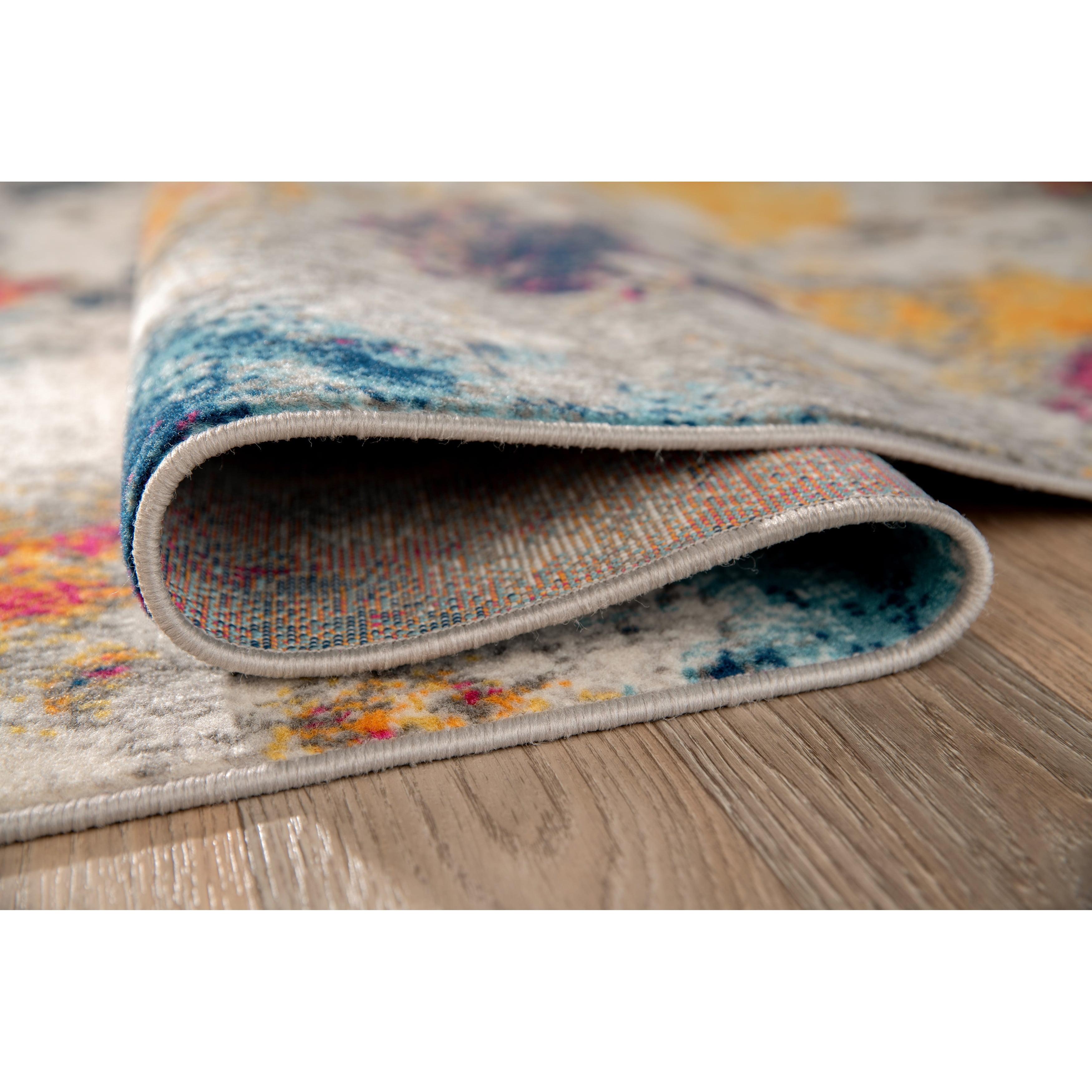 Multi-Color Abstract Synthetic 2' x 3' Area Rug