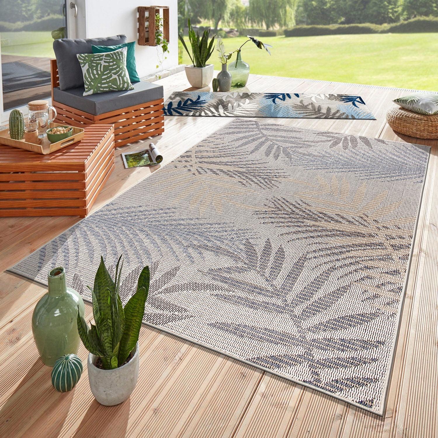 World Rug Gallery Bahama Palm Frond Indoor/Outdoor Area Rug - Cream 7'10" x 10'