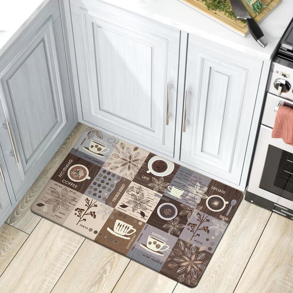 World Rug Gallery Coffee Kitchen Anti Fatigue Standing Mat - Brown 18"x30"