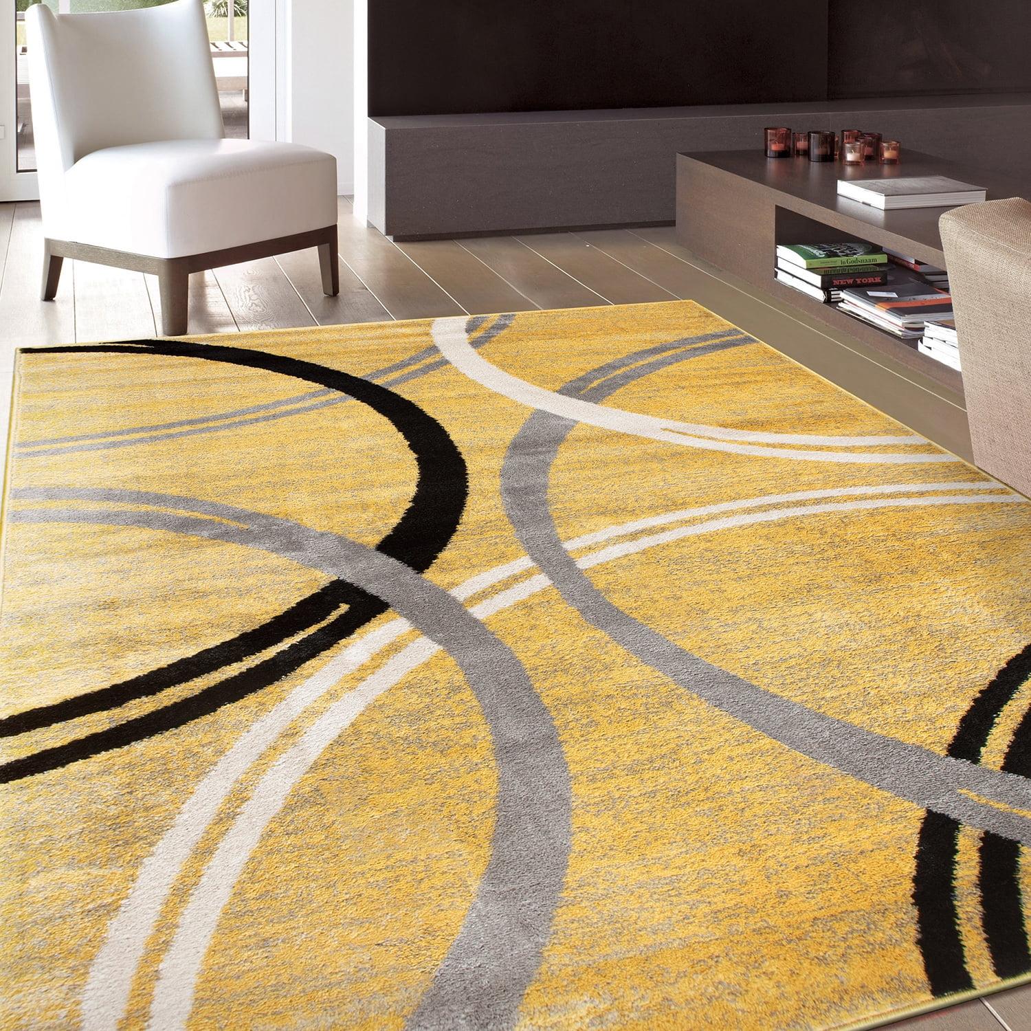 World Rug Gallery Contemporary Abstract Circles Design Area Rug