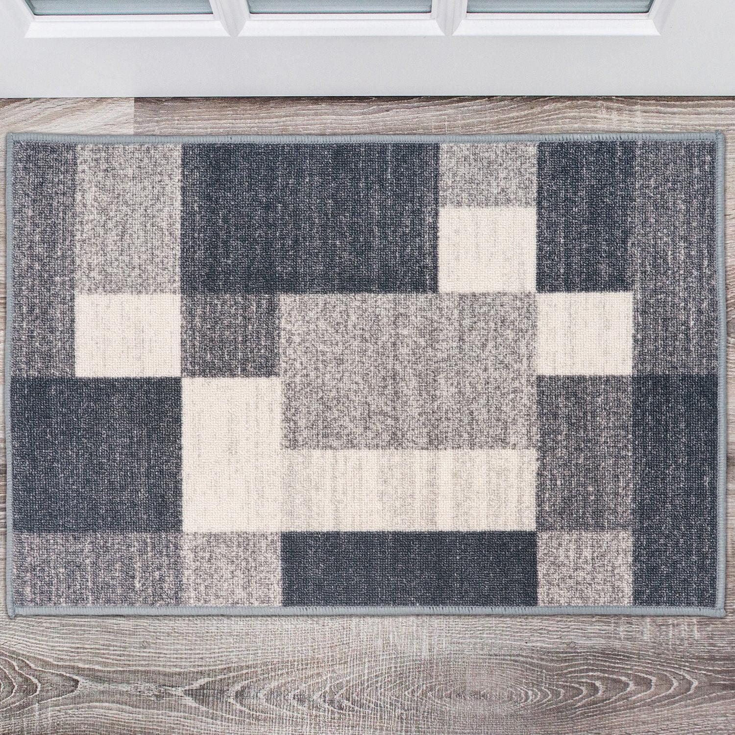 World Rug Gallery Modern Boxes Design Non-slip (Non-skid) Area Rug