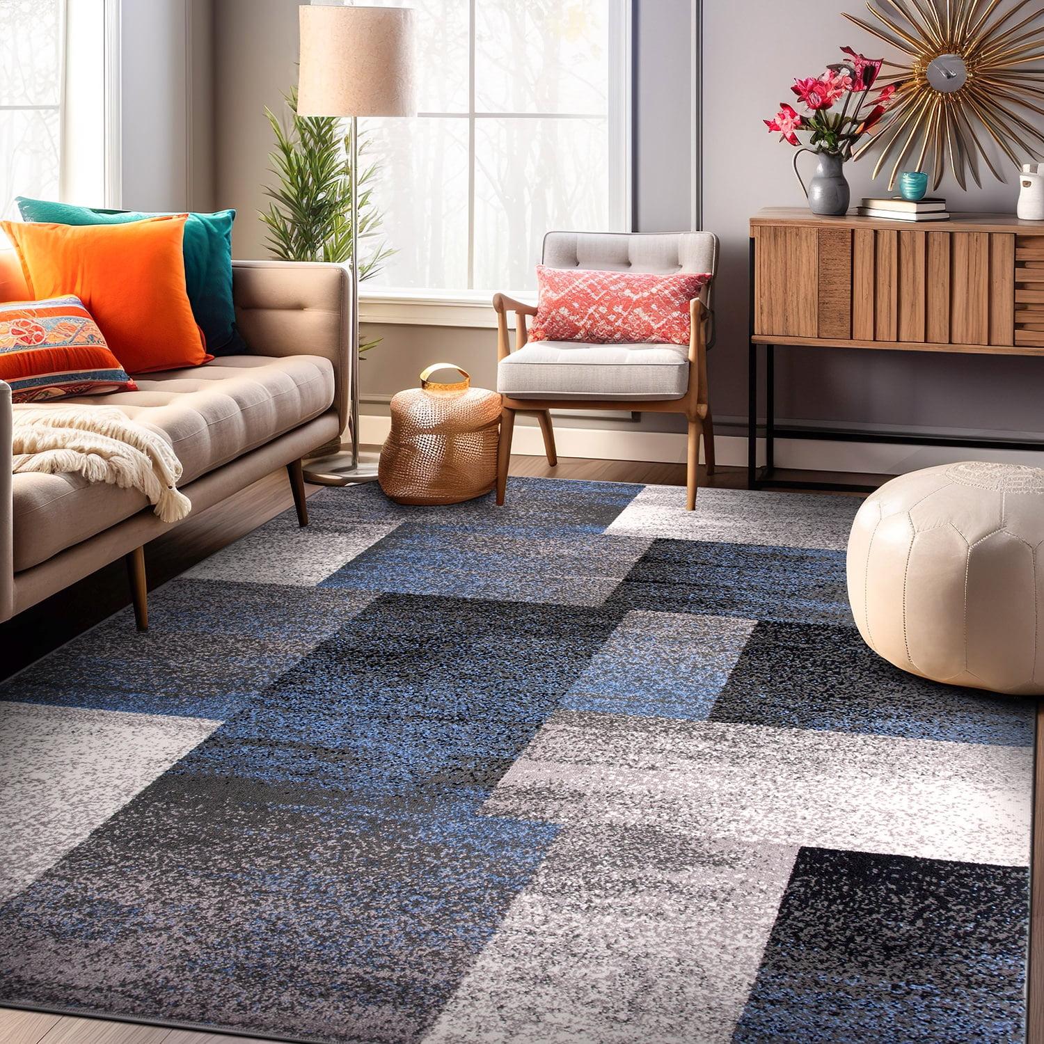 World Rug Gallery Contemporary Modern Geometric Boxes Area Rug