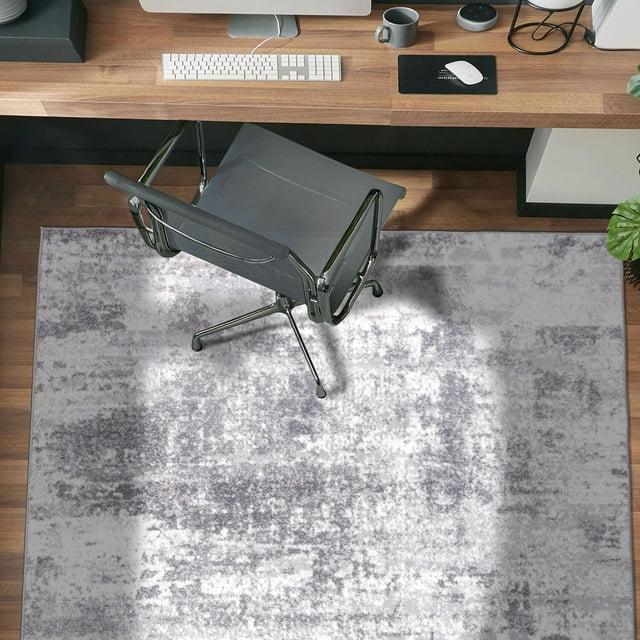 World Rug Gallery Distressed Abstract Gray 7'10" x 10' Area Rug