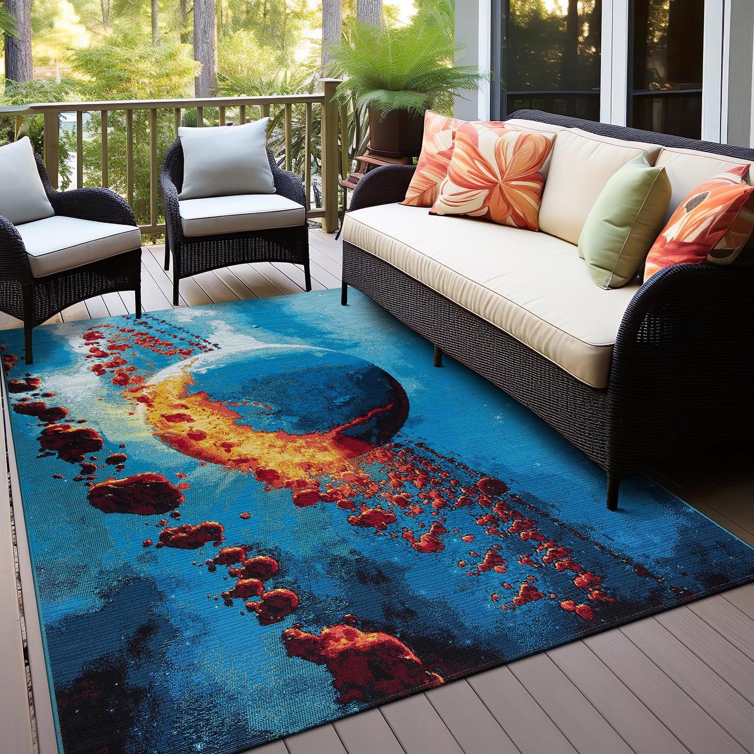 World Rug Gallery Galactic Wonder Galaxy Indoor/Outdoor Area Rug - Multi 5'3"X7'