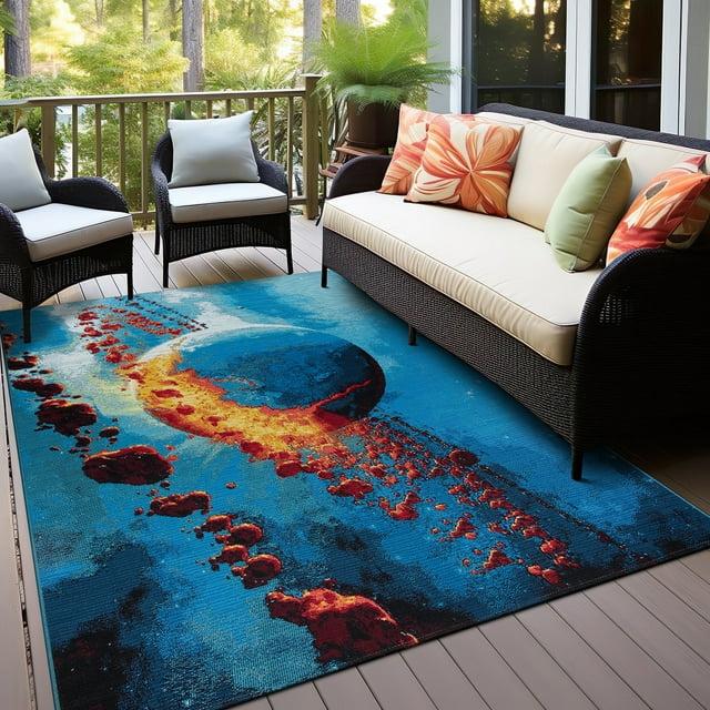 World Rug Gallery Galactic Wonder Galaxy Indoor/Outdoor Area Rug - Multi 5'3"X7'