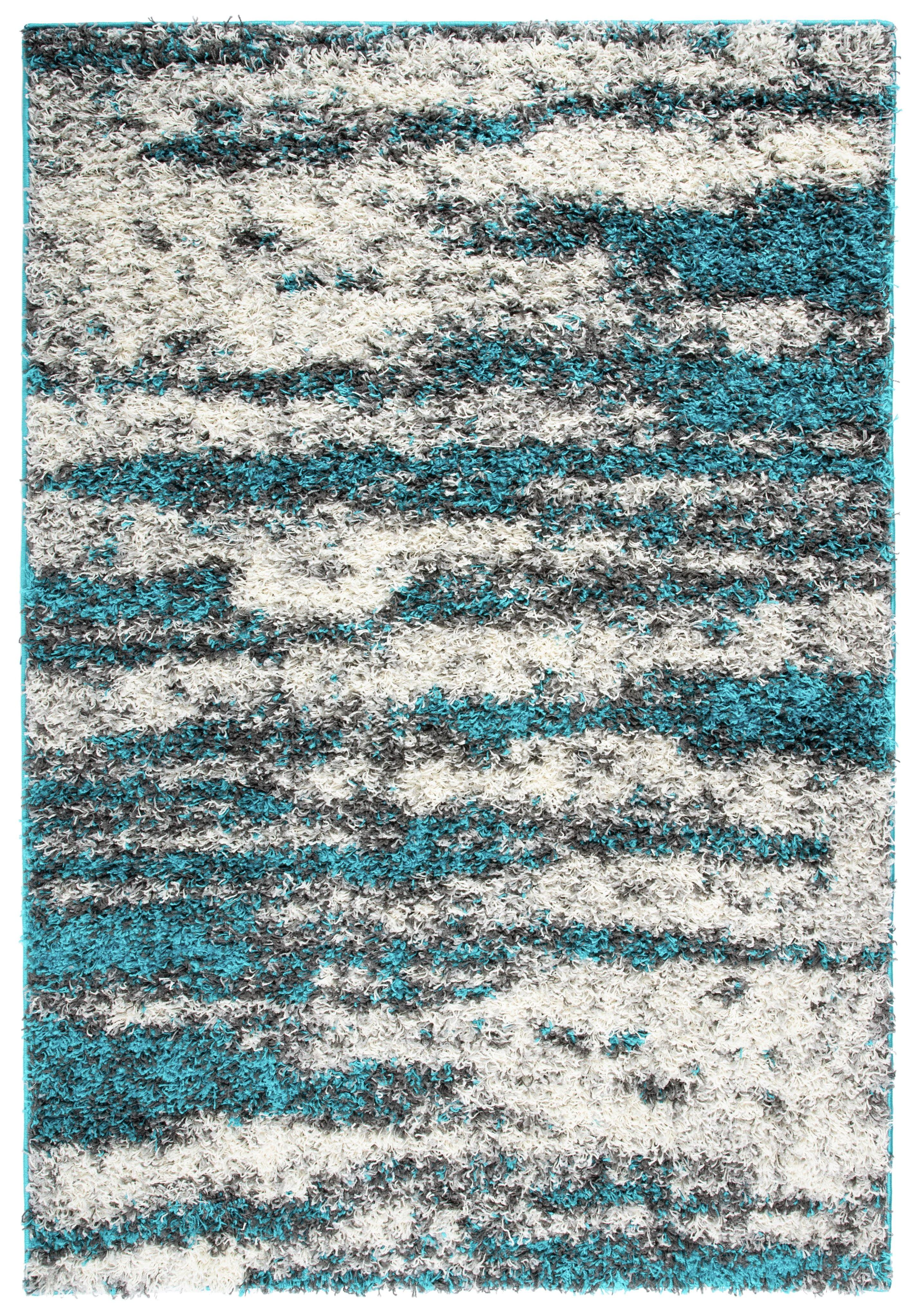 World Rug Gallery Modern Abstract Design Plush Shag Area Rug