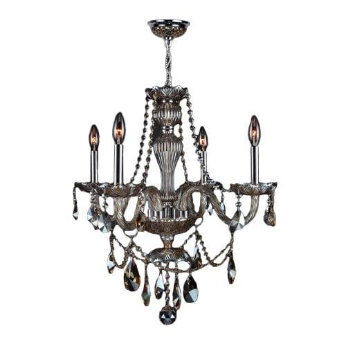 Elegant Empire 4-Light Polished Chrome Crystal Chandelier