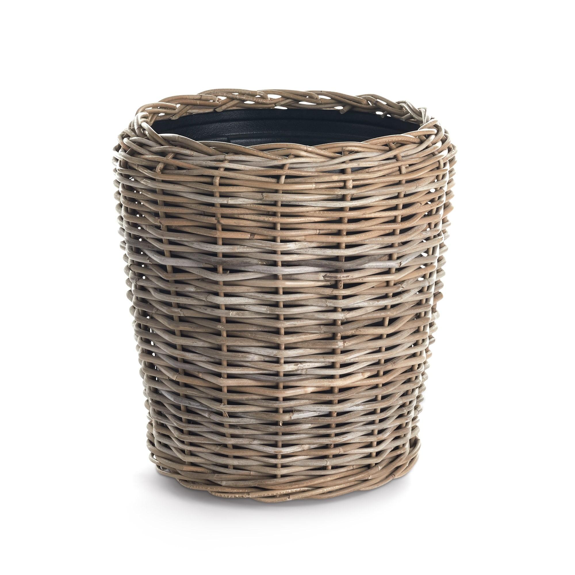 Natural Rattan Woven Planter with Plastic Pot 17.75"