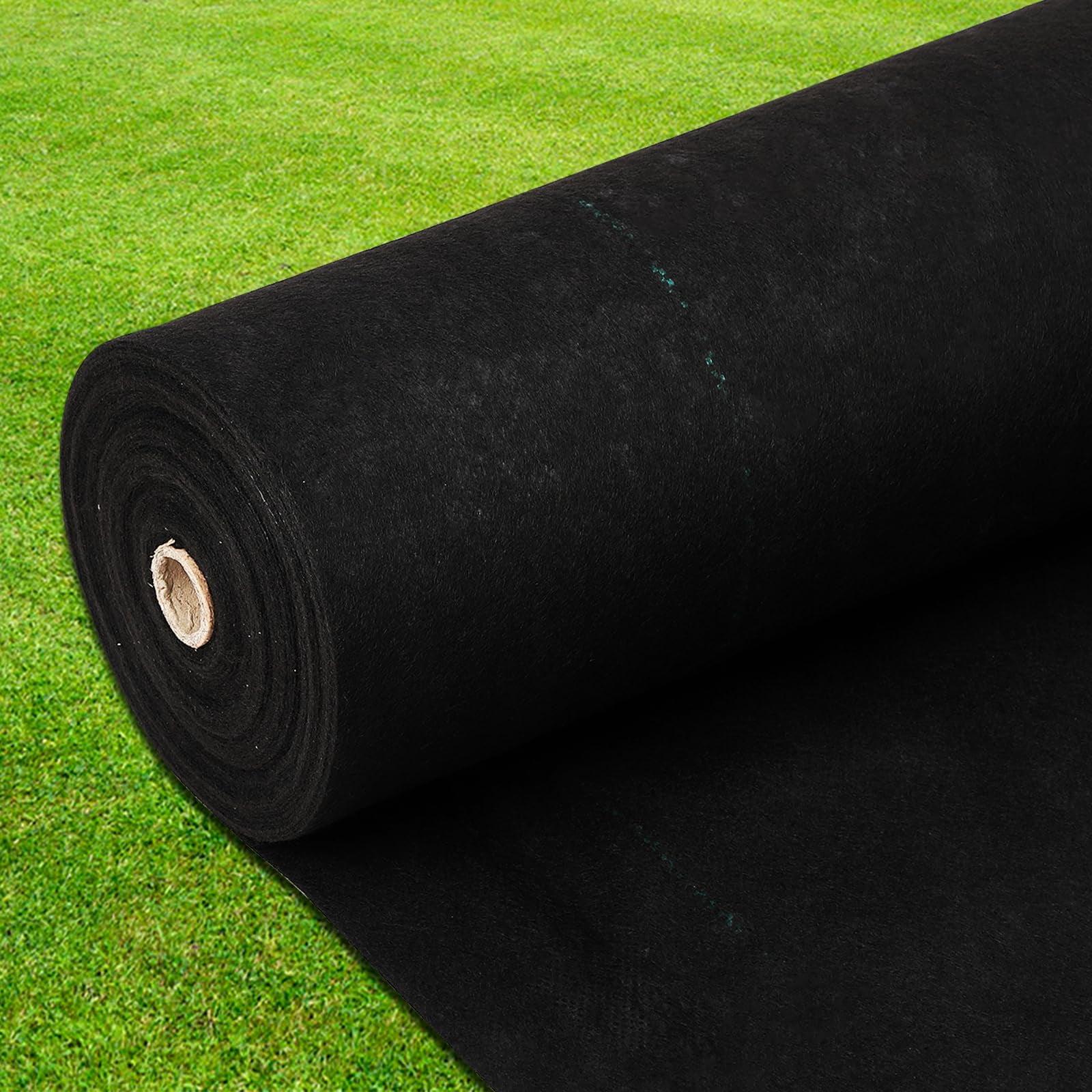 WhizMax Woven Landscape Fabric, Weed Fabric Barrier, Double Layer, Garden Fabric Weed Barrier, Weed Control Fabric Ground Cover