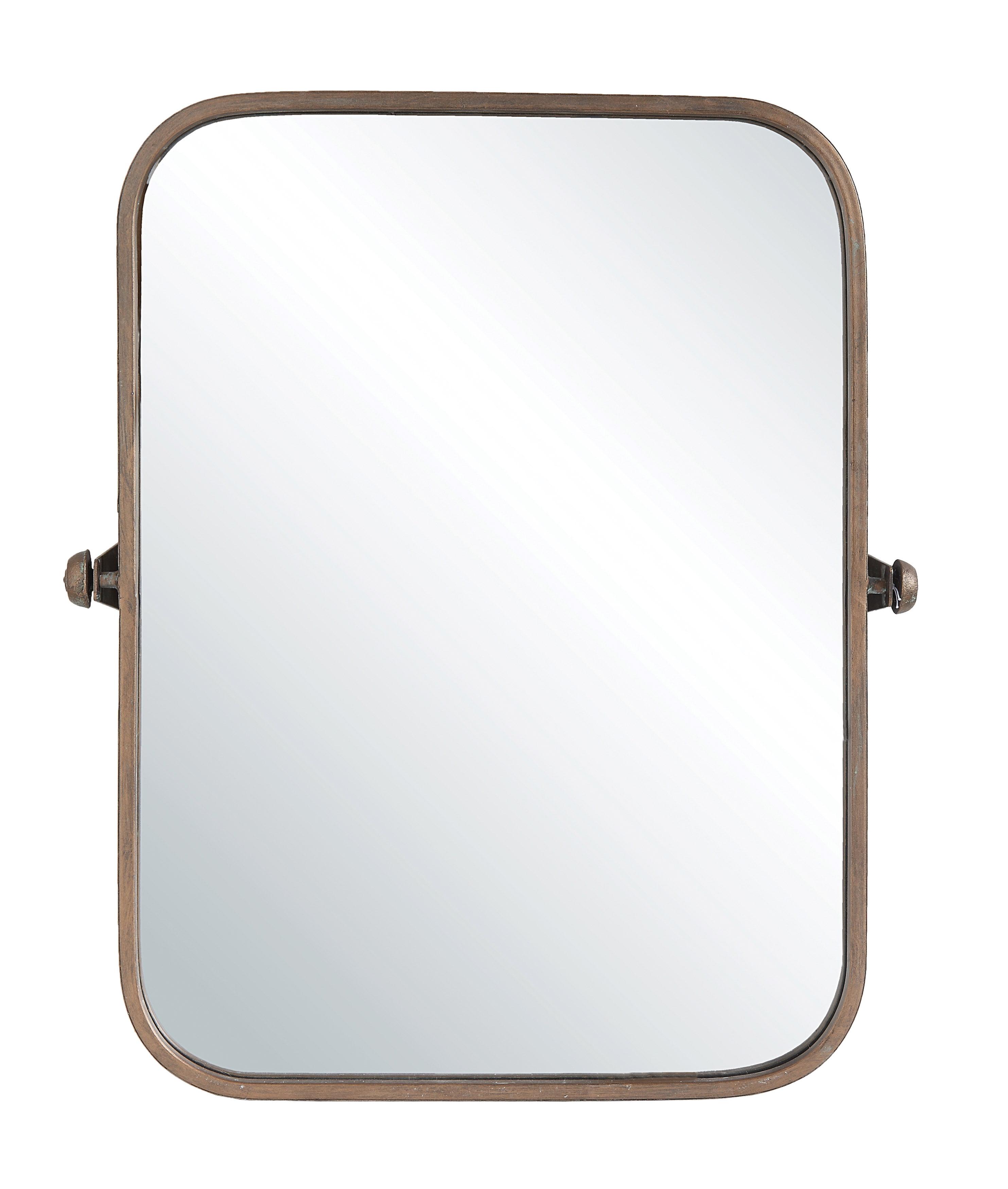 Copper Edge 24"x20.5" Rectangular Wood Pivoting Wall Mirror