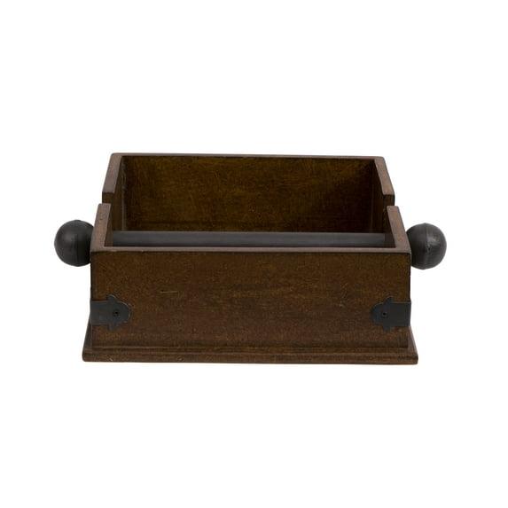Storied Home Square Wood & Metal Dinner Napkin Holder: Freestanding, Spot Clean, Kitchen Accessory