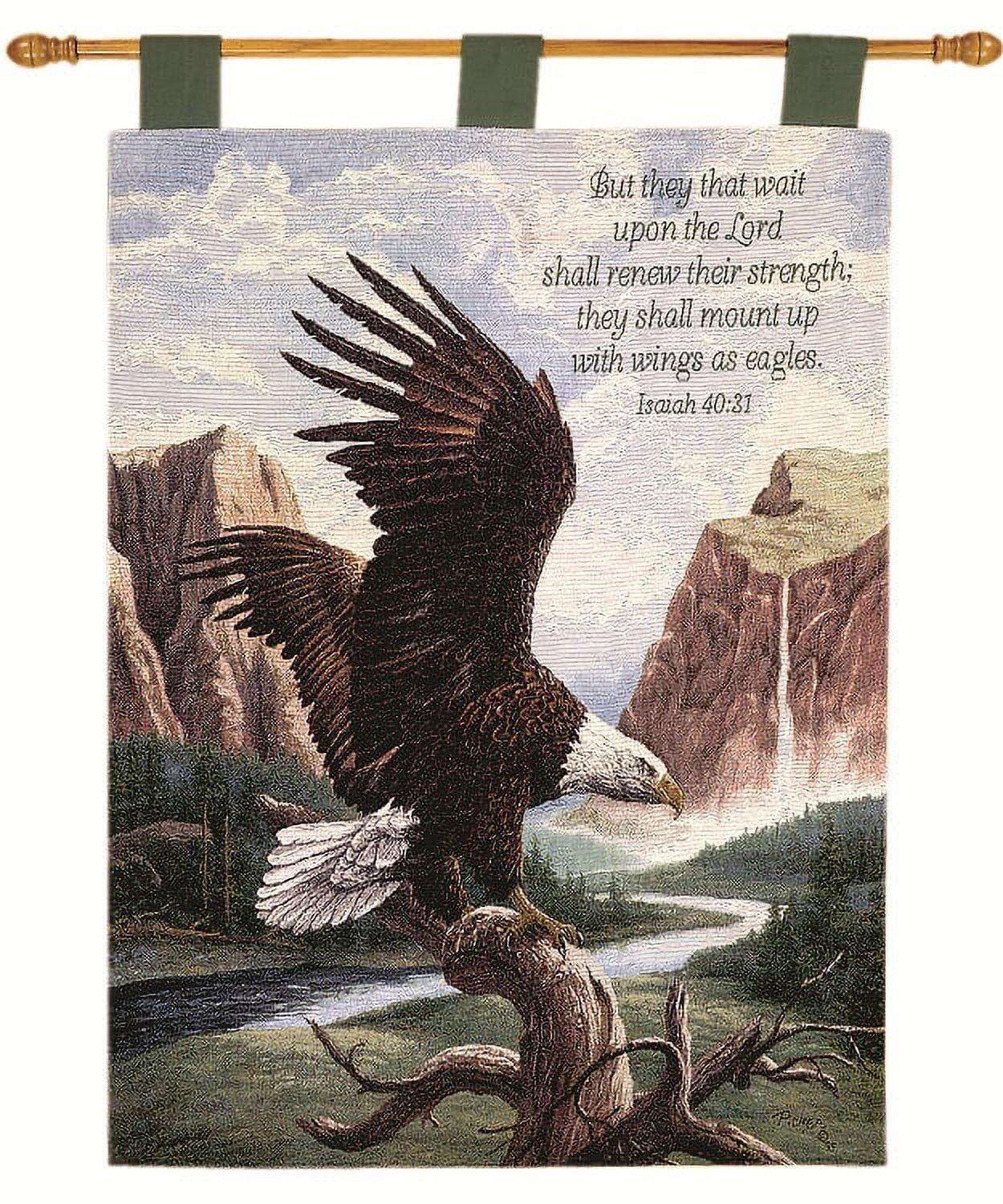 Charlotte Home Furnishings Freedom With Verse Fine Art Tapestry, Brown