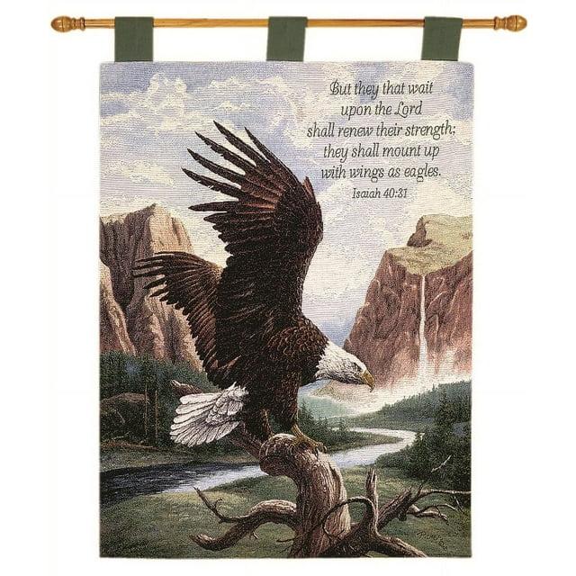 Charlotte Home Furnishings Freedom With Verse Fine Art Tapestry, Brown