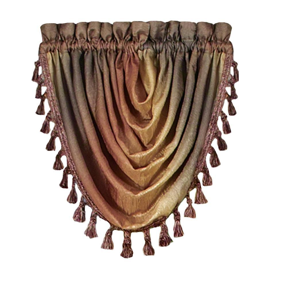 Burnt Orange Ombre Semi-Sheer Waterfall Valance 46" x 42"