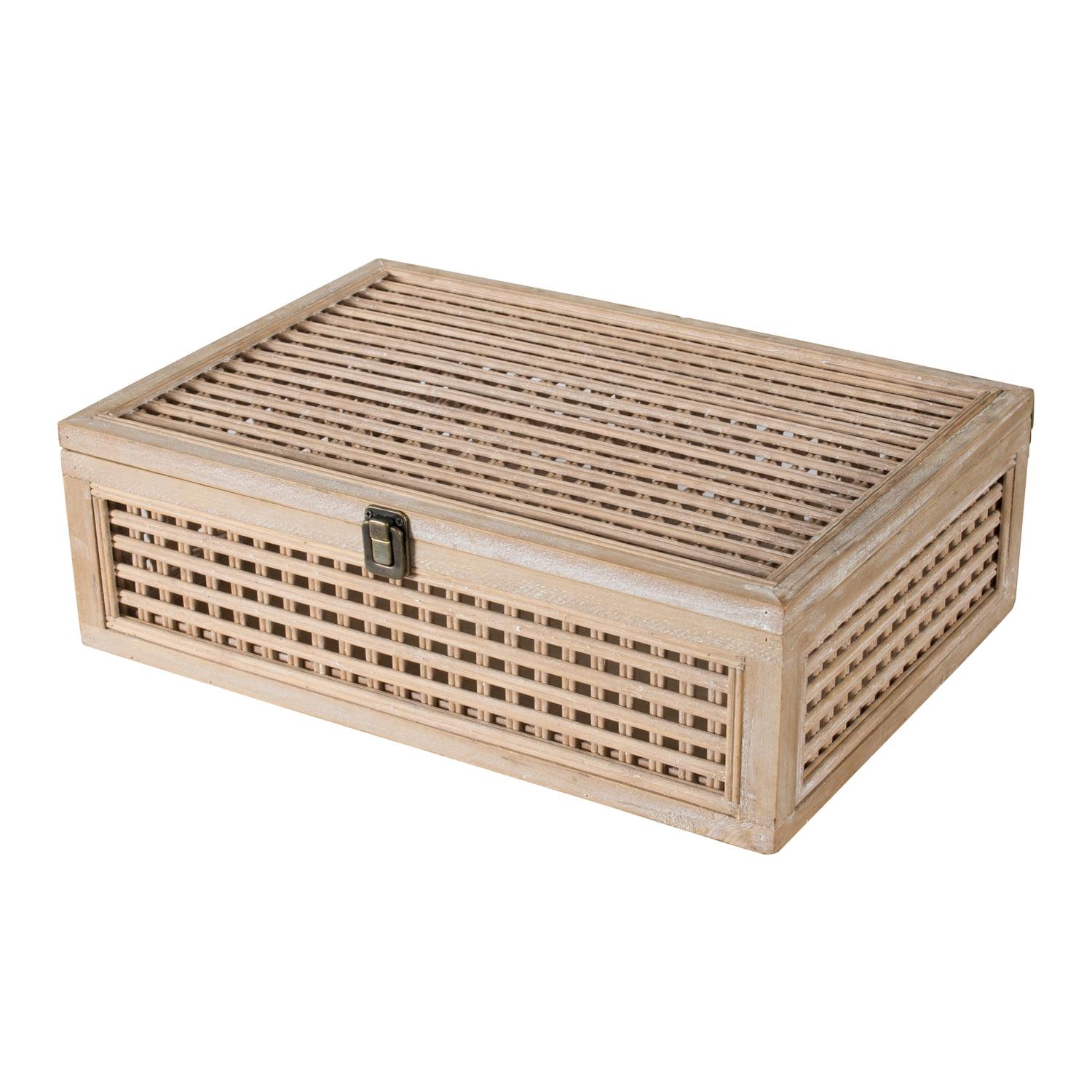 Natural Woven Wood Decorative Storage Box