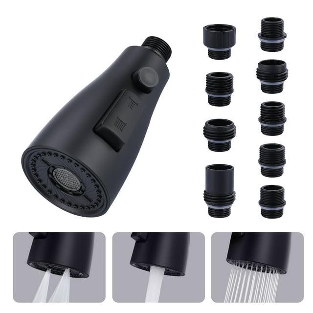 WOWOW 3-Function Sprayer Pull Down Kitchen Faucet Spray Head Replacement With 9-Adapter Kit