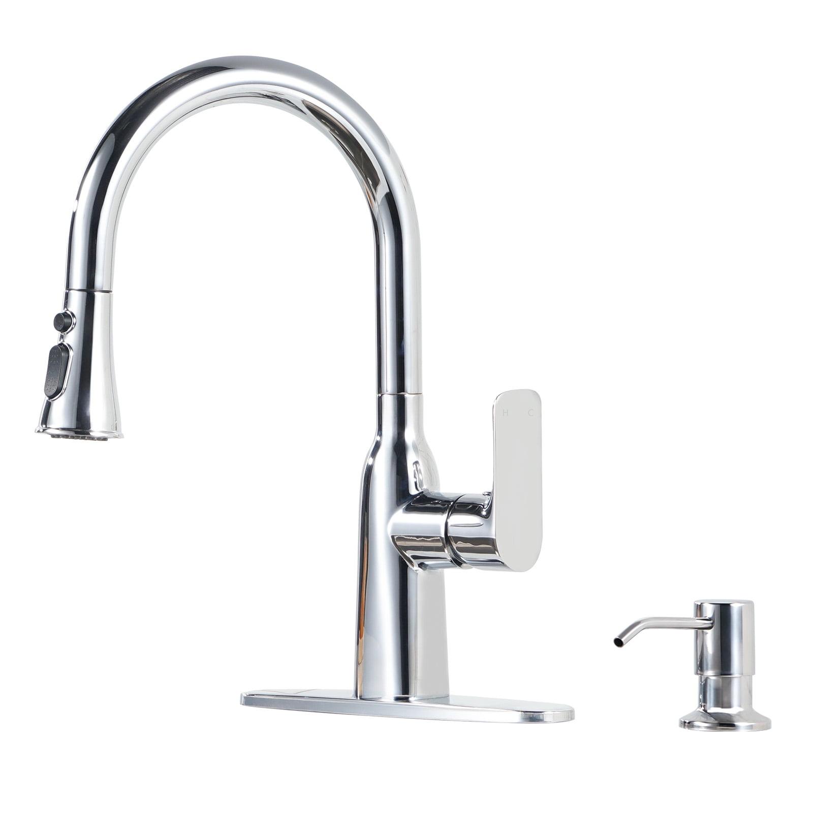 Polished Chrome Stainless Steel Single Handle Pull Down Kitchen Faucet