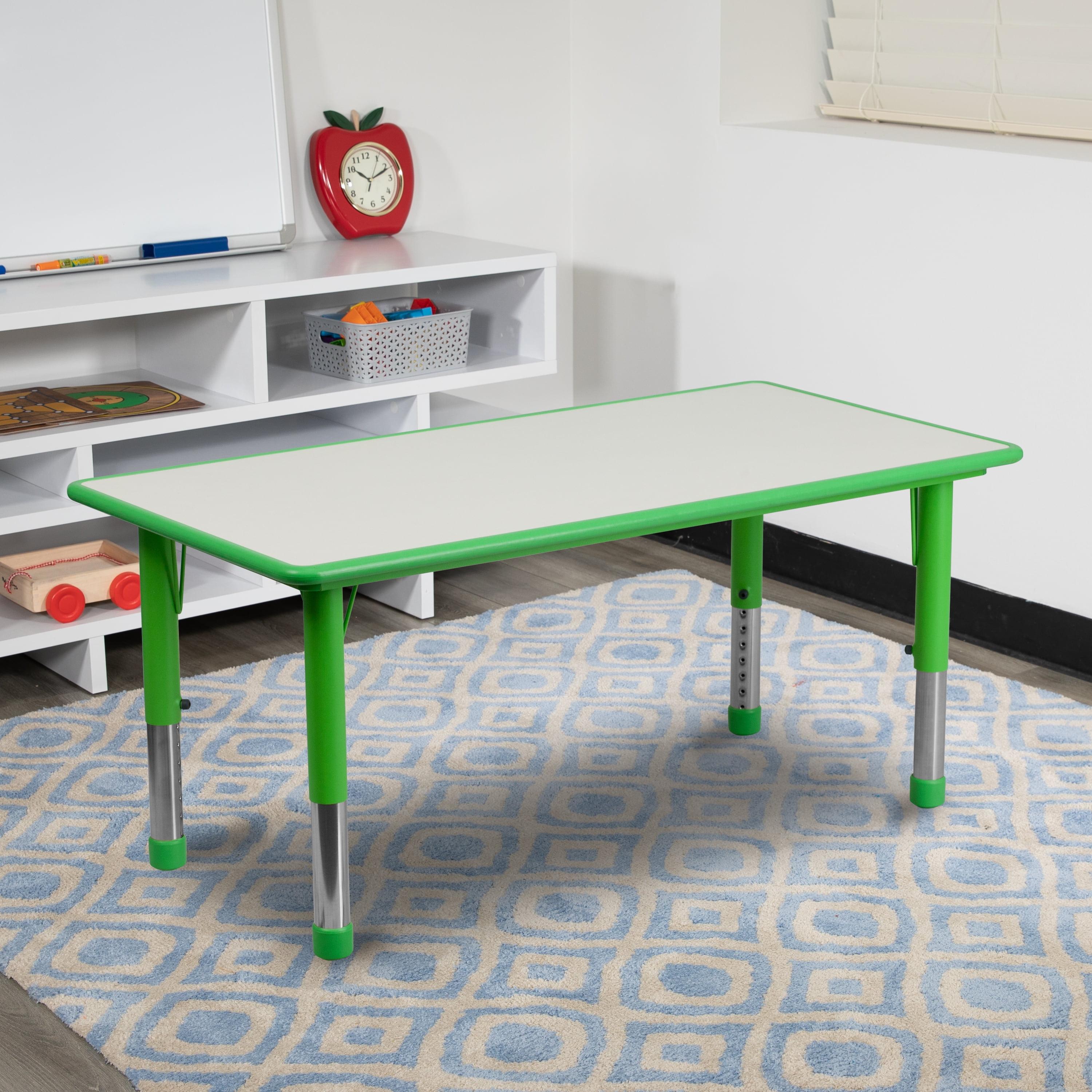 Flash Furniture 23.625"W x 47.25"L Rectangular Plastic Height Adjustable Activity Table