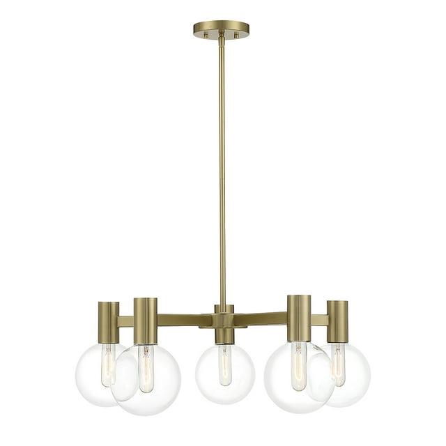 Savoy House Wright 5 - Light Chandelier in  Warm Brass
