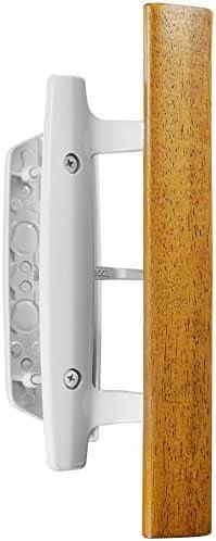 Wright Products - Mortise Sliding Patio Door Handle and Installation Hardware Set, Wood/White - Replacement Sliding Glass Door Lock and Handle White in