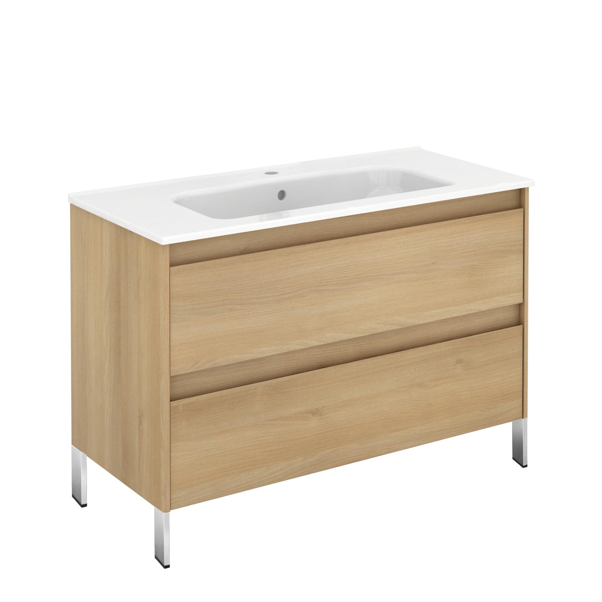 Nordic Oak 40" Single Basin Ceramic Vanity Set with Soft Close Drawers