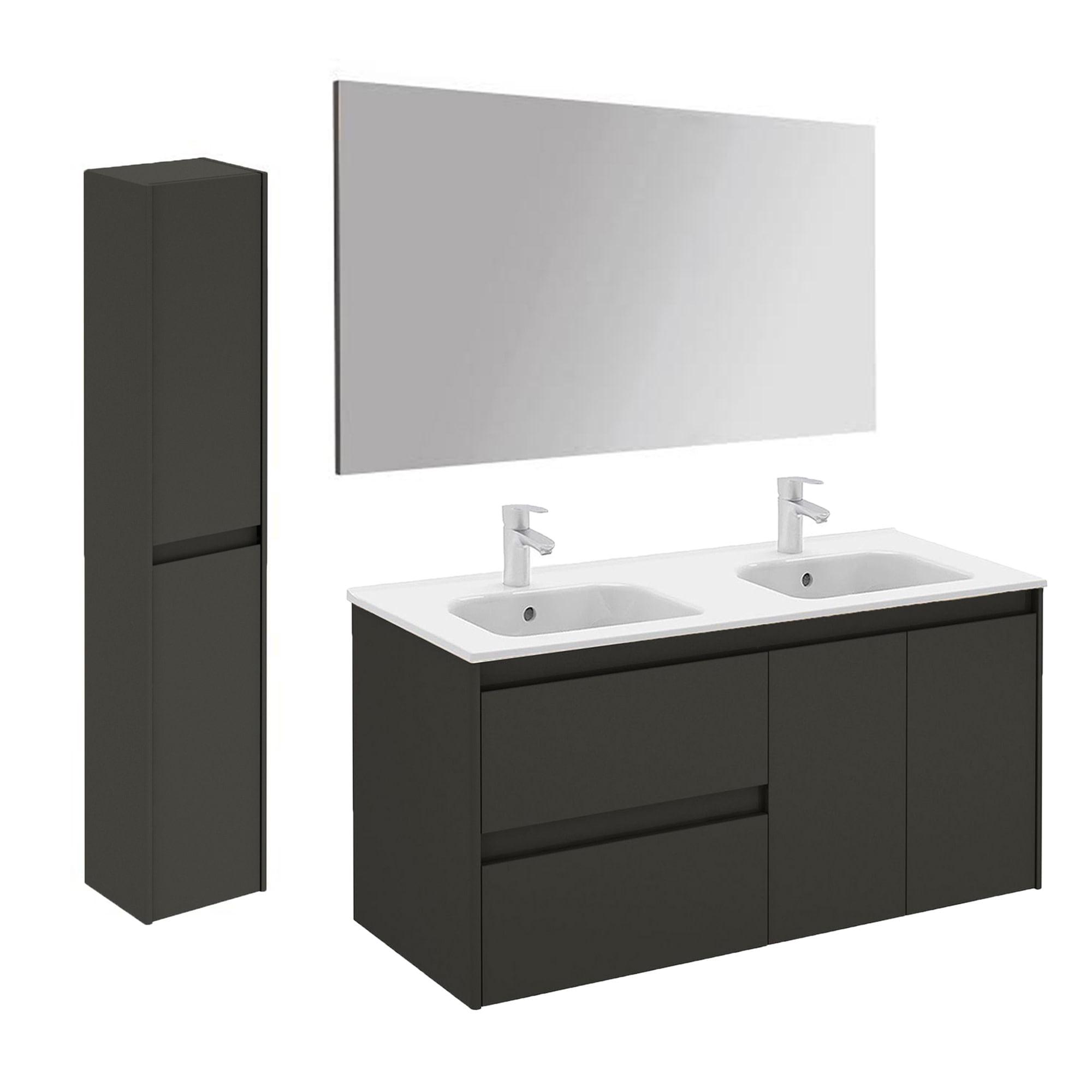 Ambra 47.5'' Double Bathroom Vanity with Ceramic Top with Mirror