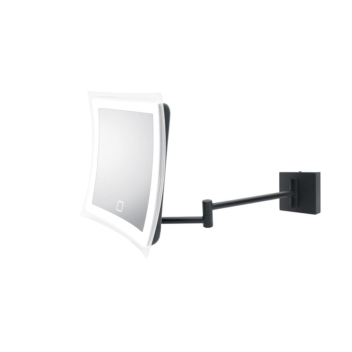 Matte Black 8.3'' LED Magnifying Wall Mounted Mirror