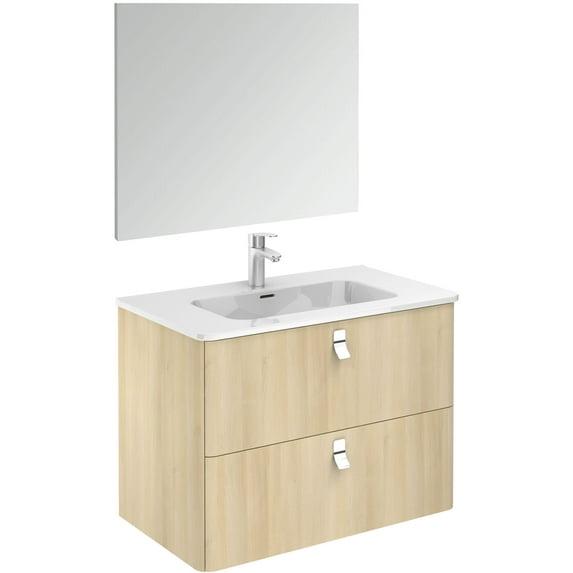 WS Bath Collections Concert 31.9'' Single Bathroom Vanity with Ceramic Top with Mirror
