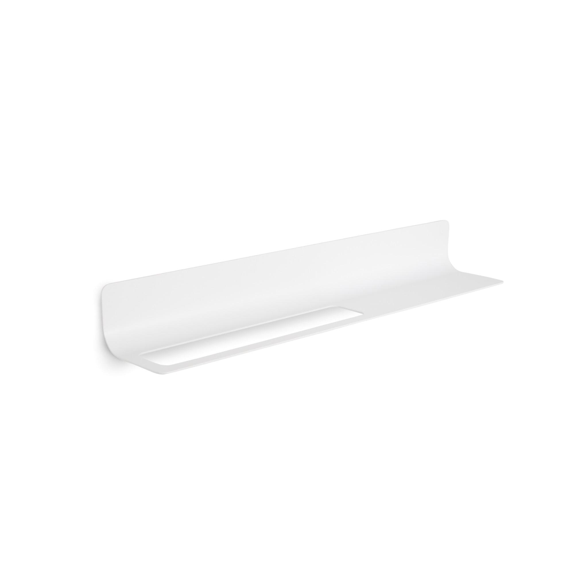 Curva White Aluminum Wall Shelf with Towel Bar