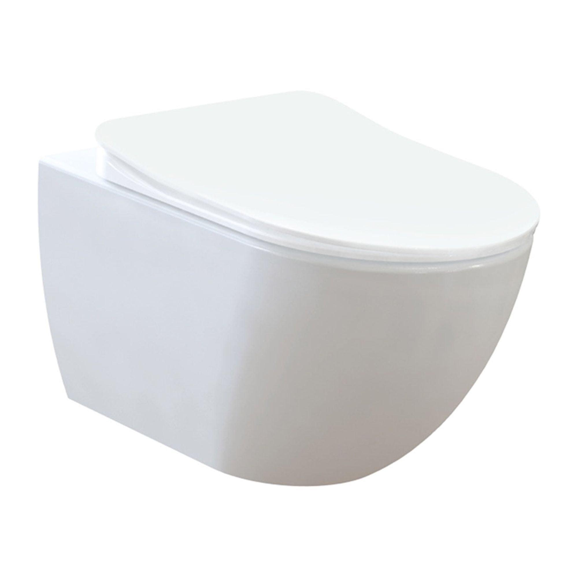 Ultra Glossy White Ceramic Wall Mounted Dual Flush Toilet