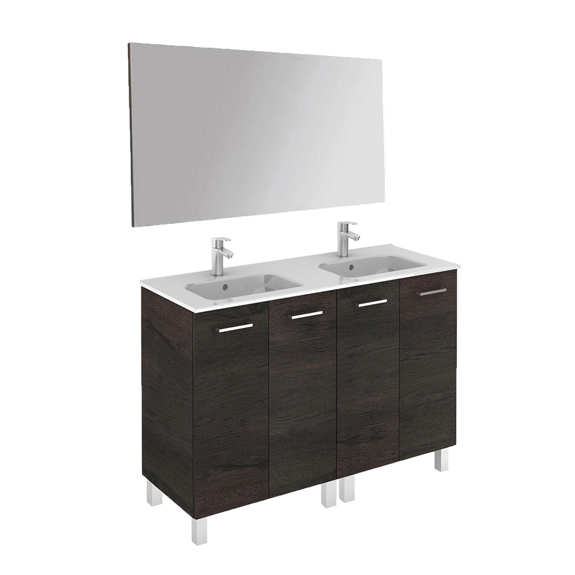 WS Bath Collections Logic 47.3'' Double Bathroom Vanity with Ceramic Top with Mirror