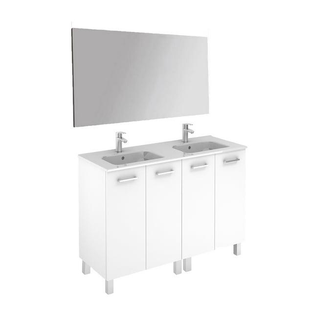 WS Bath Collections Logic 47.3'' Double Bathroom Vanity with Ceramic Top with Mirror