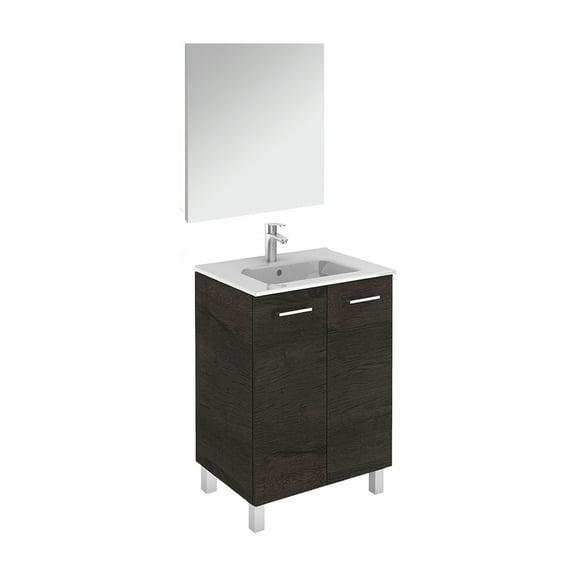 WS Bath Collections Logic 23.6'' Single Bathroom Vanity with Ceramic Top with Mirror